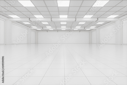 Capacious empty room  business background  3d rendering.