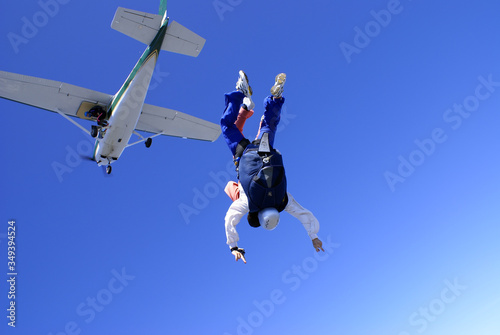 Skydiving tandem over Galicia Spain