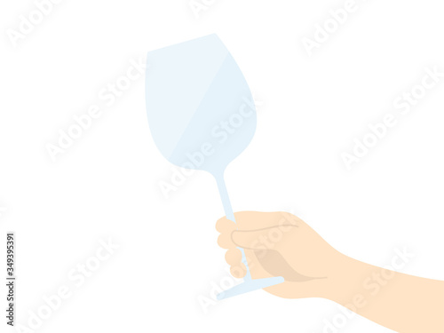 ワイングラスを持つイラスト