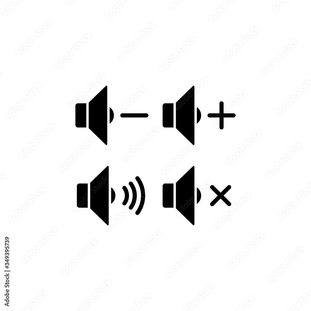 speaker icon vector flat design, sound symbol in black flat design on white background speaker icon vector flat design, sound symbol in black flat design on white background