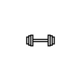 Basic design of barbell icon vector in outline style design on white background