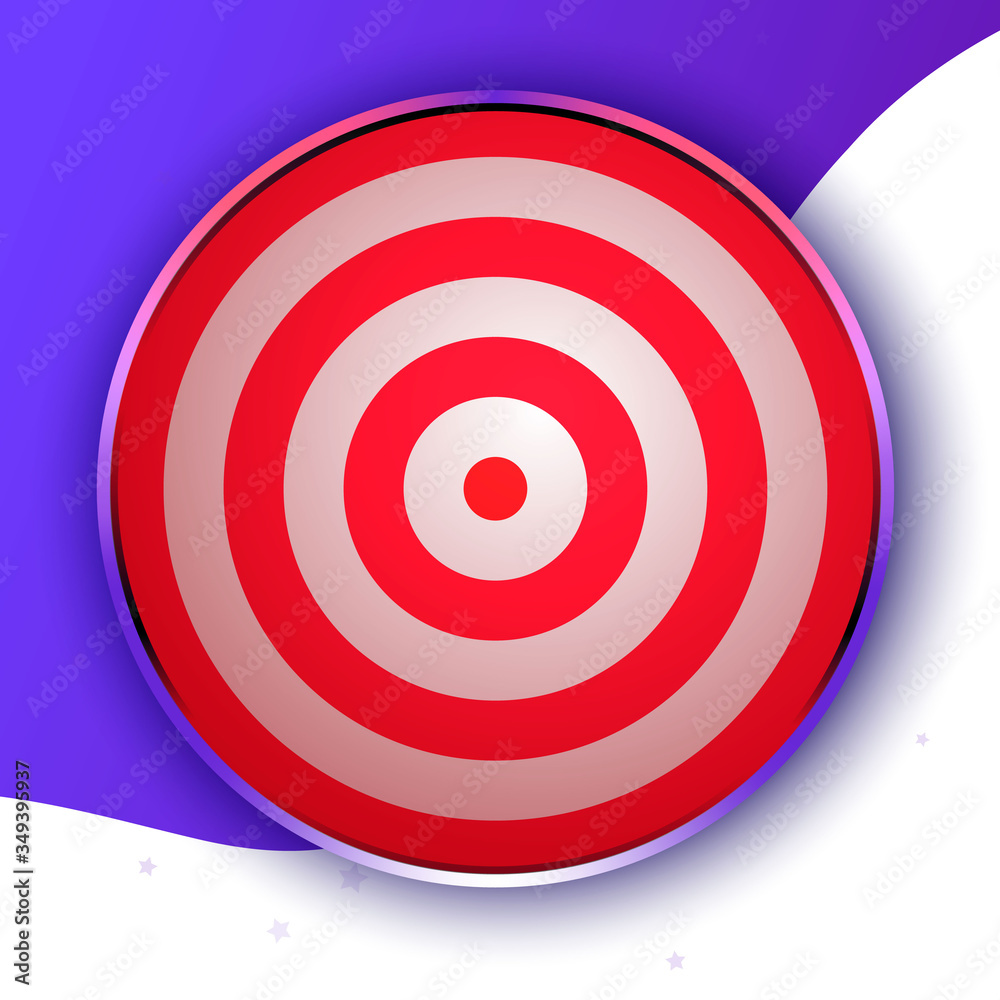 Hypnosis aim, red and white target isolated on purple and yellow background Hypnosis aim, red and white target isolated on purple and yellow background