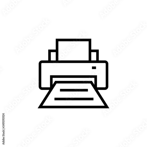 Printer icon vector design illustration in black flat design on white background