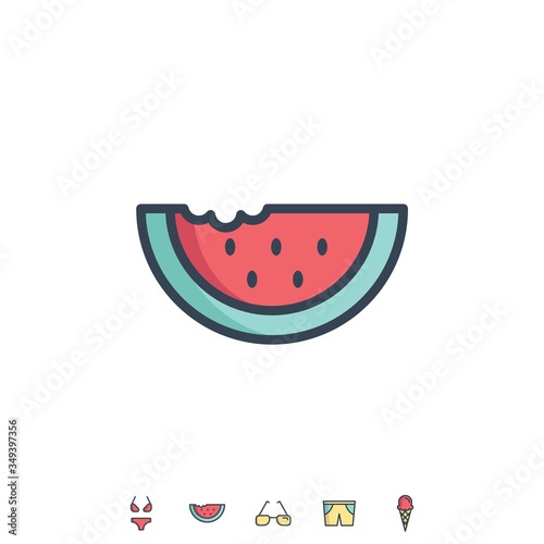 water melon icon vector illustration design