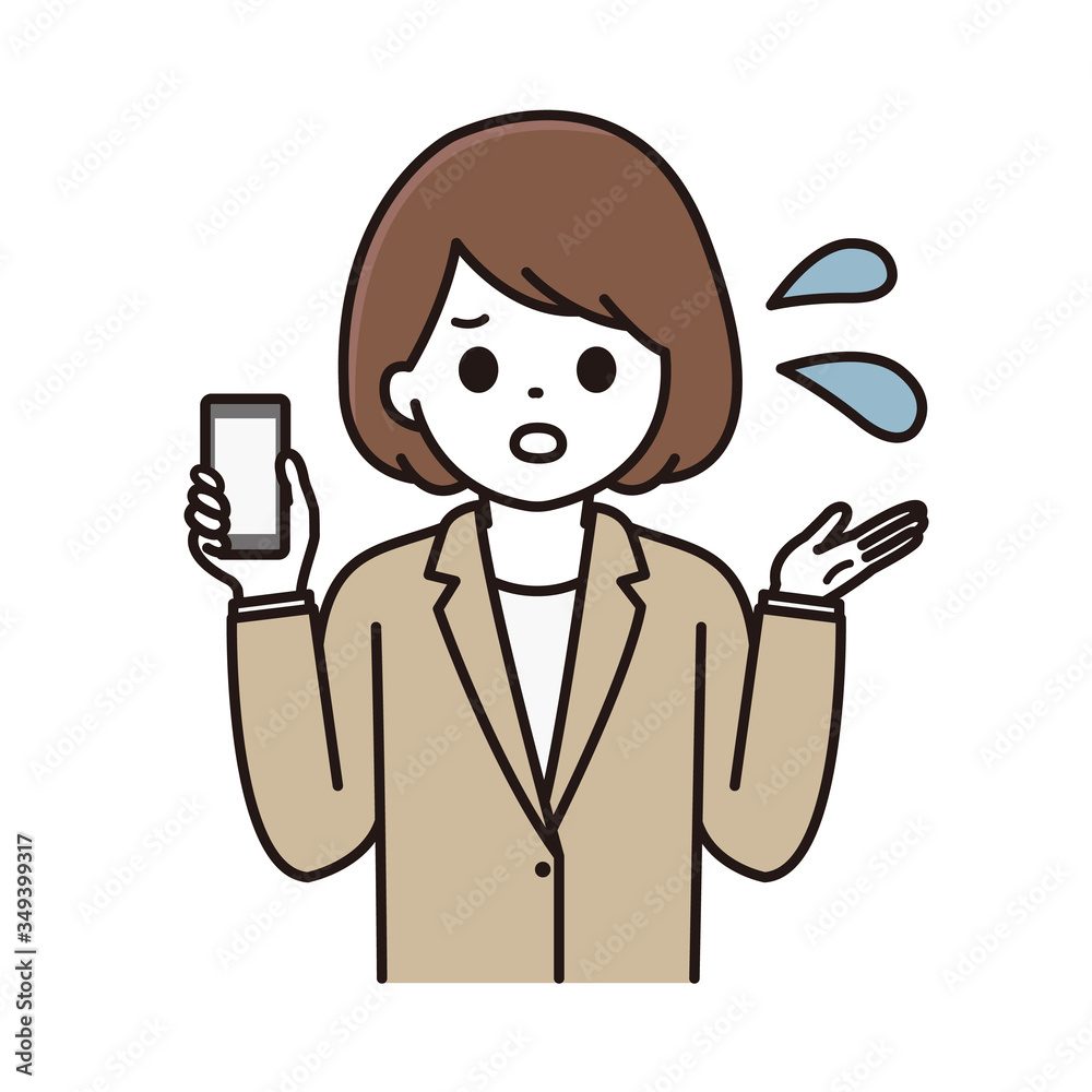 スーツ 女性 スマホ イラスト Stock Vector Adobe Stock