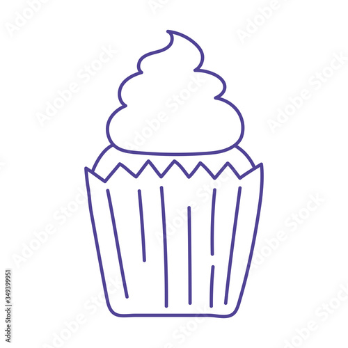 sweet cupcake dessert baked isolated icon design