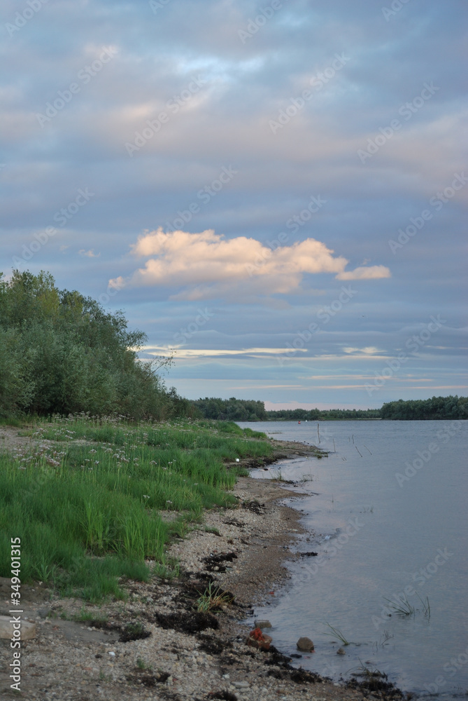 Evening on the Irtysh River, Omsk region, Siberia, Russia Evening on the Irtysh River, Omsk region, Siberia, Russia