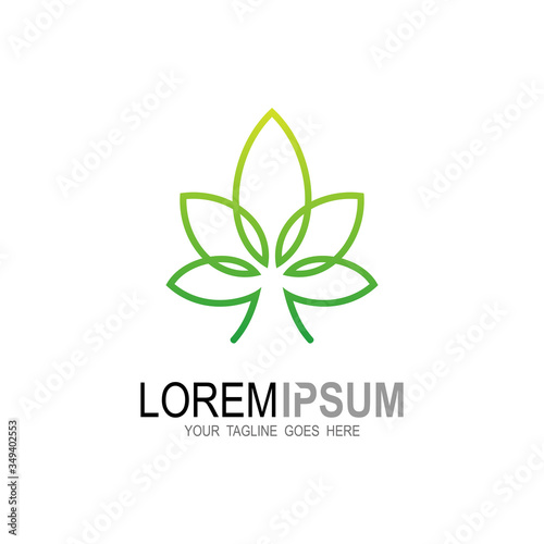 Tree logo with simple design vector  leaf logo  tea icon