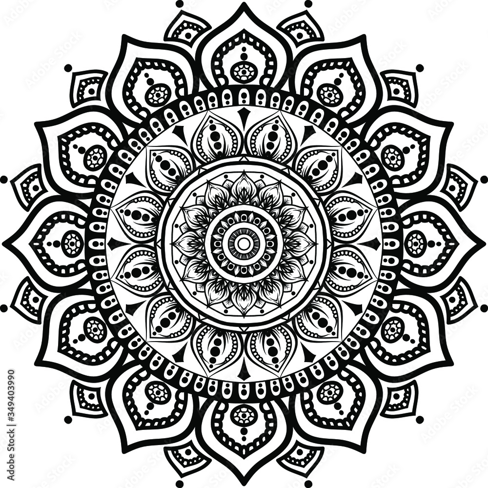 round ornament mandala art for decoration