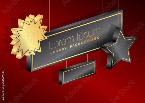 Minimalist premium exclusive banner background. Vector luxury three dimensional colored gradient geometric elements.