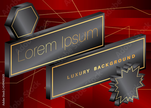 Minimalist premium exclusive banner background. Vector luxury three dimensional colored gradient geometric elements.