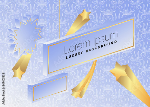 Minimalist premium exclusive banner background. Vector luxury three dimensional colored gradient geometric elements.