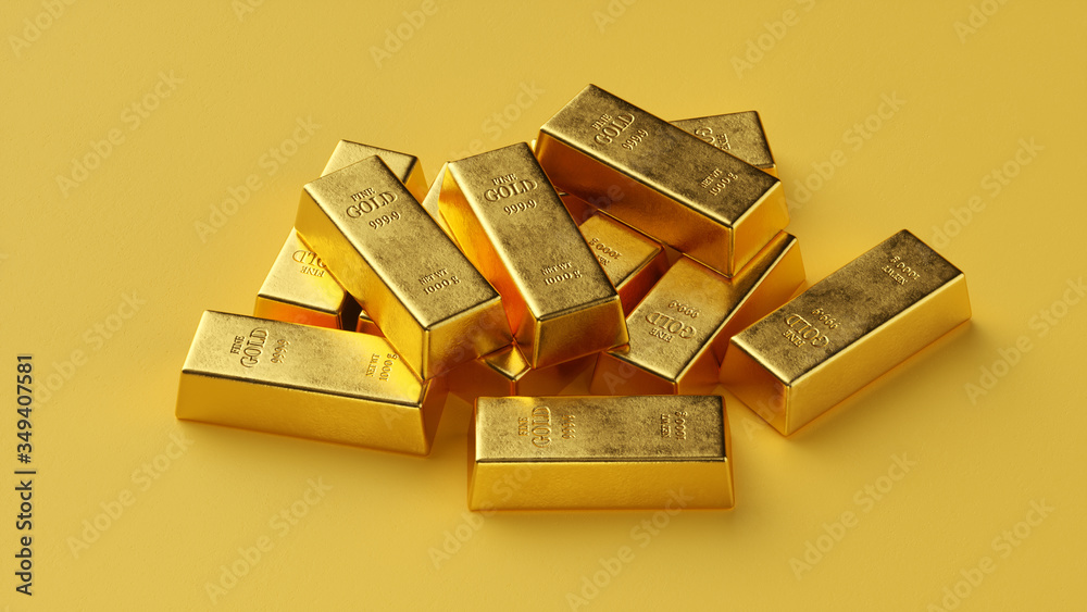 Gold bars and Financial concept,3d rendering,conceptual image.