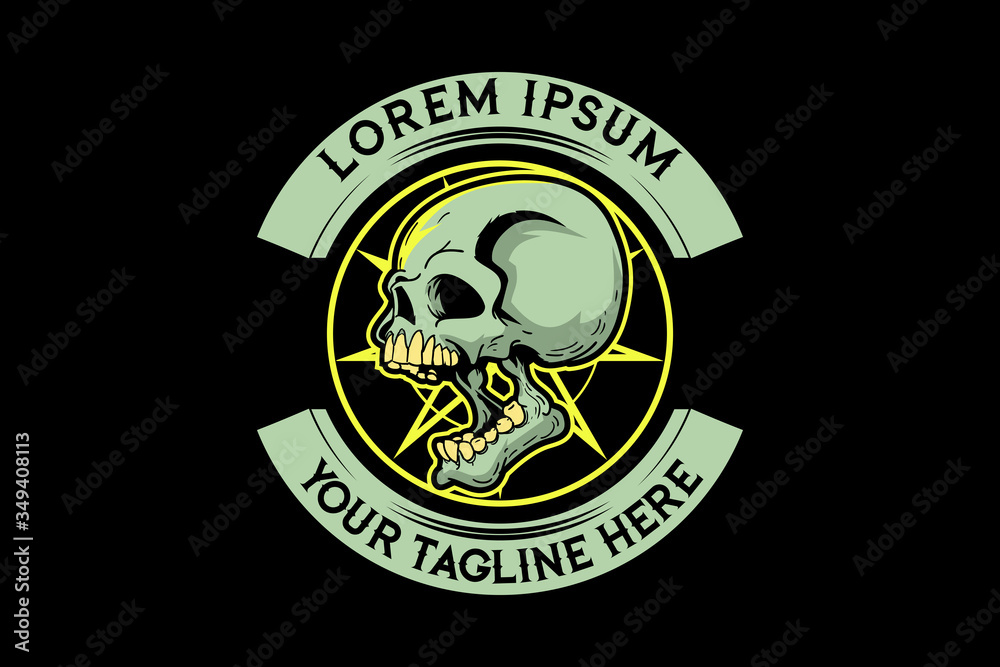 Fototapeta premium Unique Skull head cartoon vector