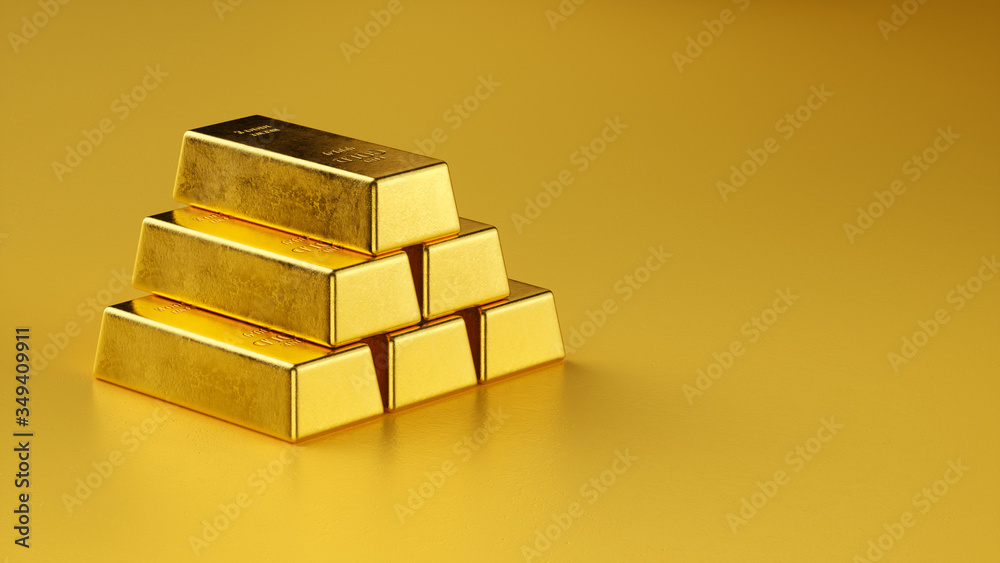 Gold bars and Financial concept,3d rendering,conceptual image.