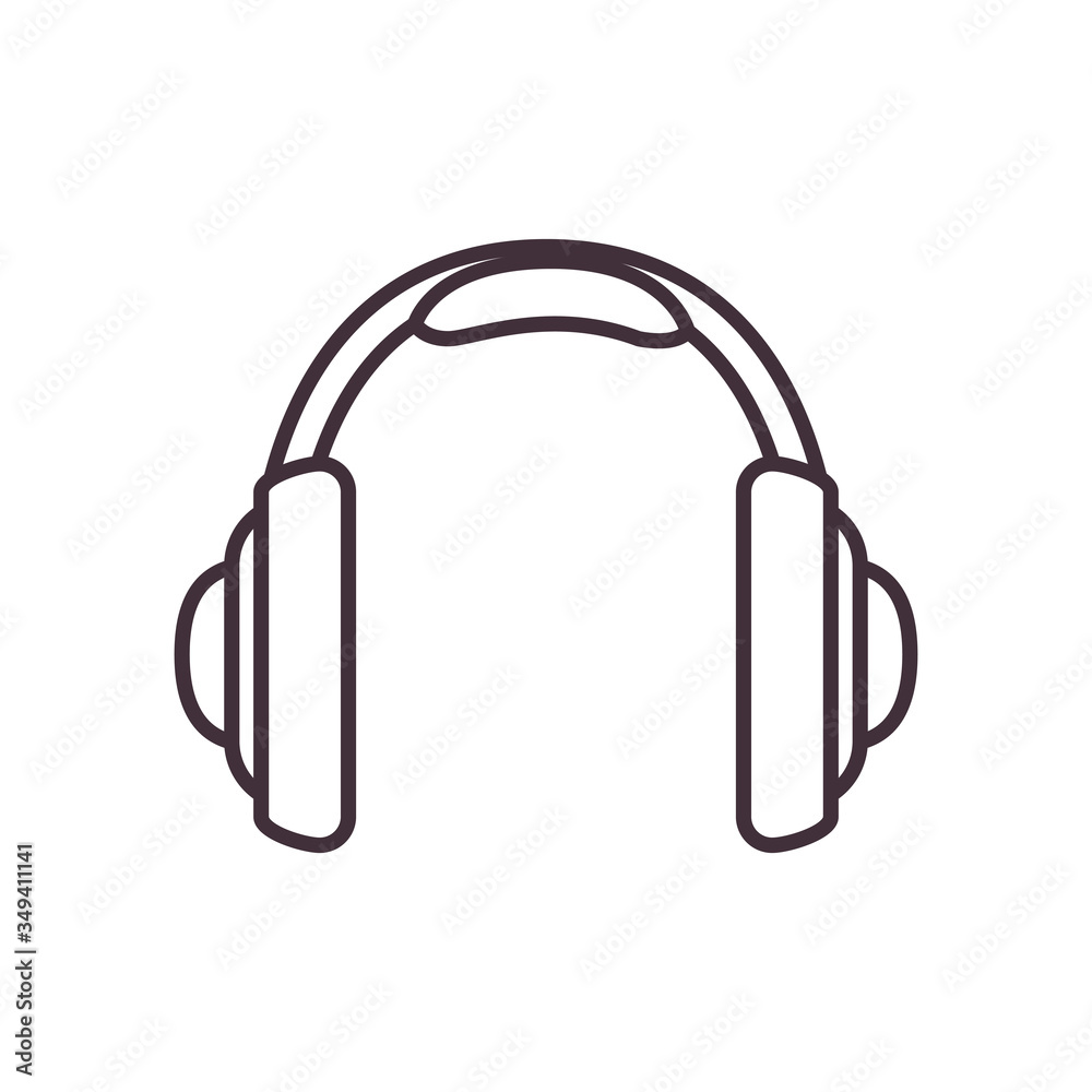 Headphone line style icon vector design Headphone line style icon vector design