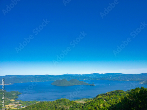 湖, 洞爺湖, 空, 海, 風景, 青, 山, 自然, 雲, 海, 山, 美しい © Kazuhiro.Kimura