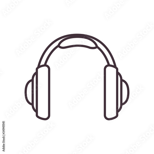 Headphone line style icon vector design