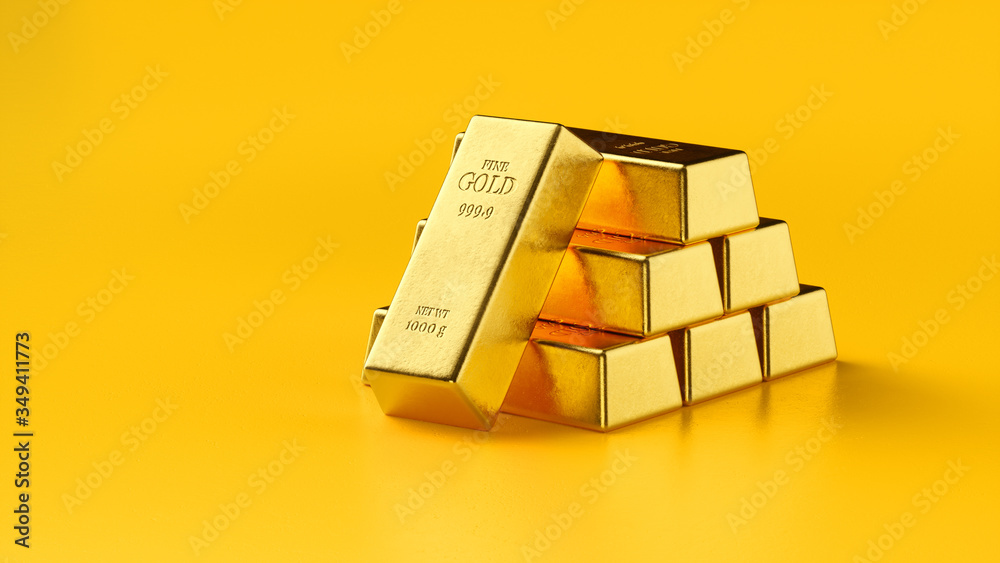 Gold bars and Financial concept,3d rendering,conceptual image. Gold bars and Financial concept,3d rendering,conceptual image.