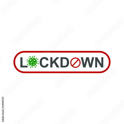 Lockdown coronavirus text logo vector