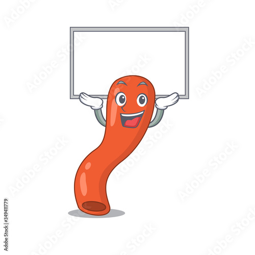 Caricature character of appendix succeed lift up a board
