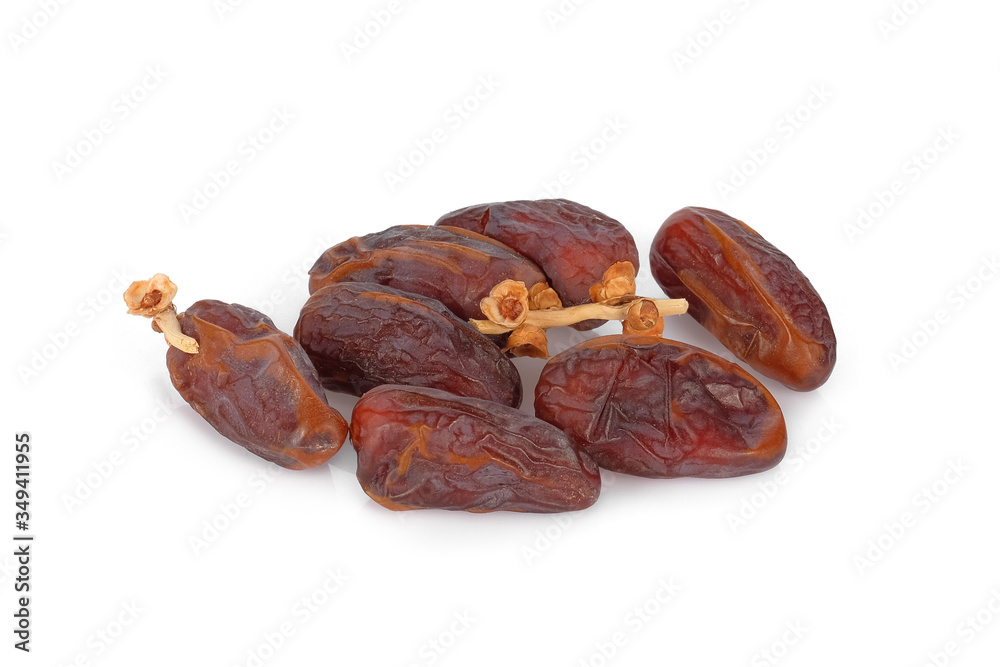 dried sweet dates isolated on white background