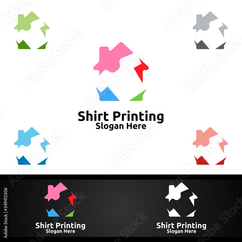 Studio T shirt Printing Company Vector Logo Design for Laundry, T shirt shop, Retail, Advertising, or Clothes Community Concept