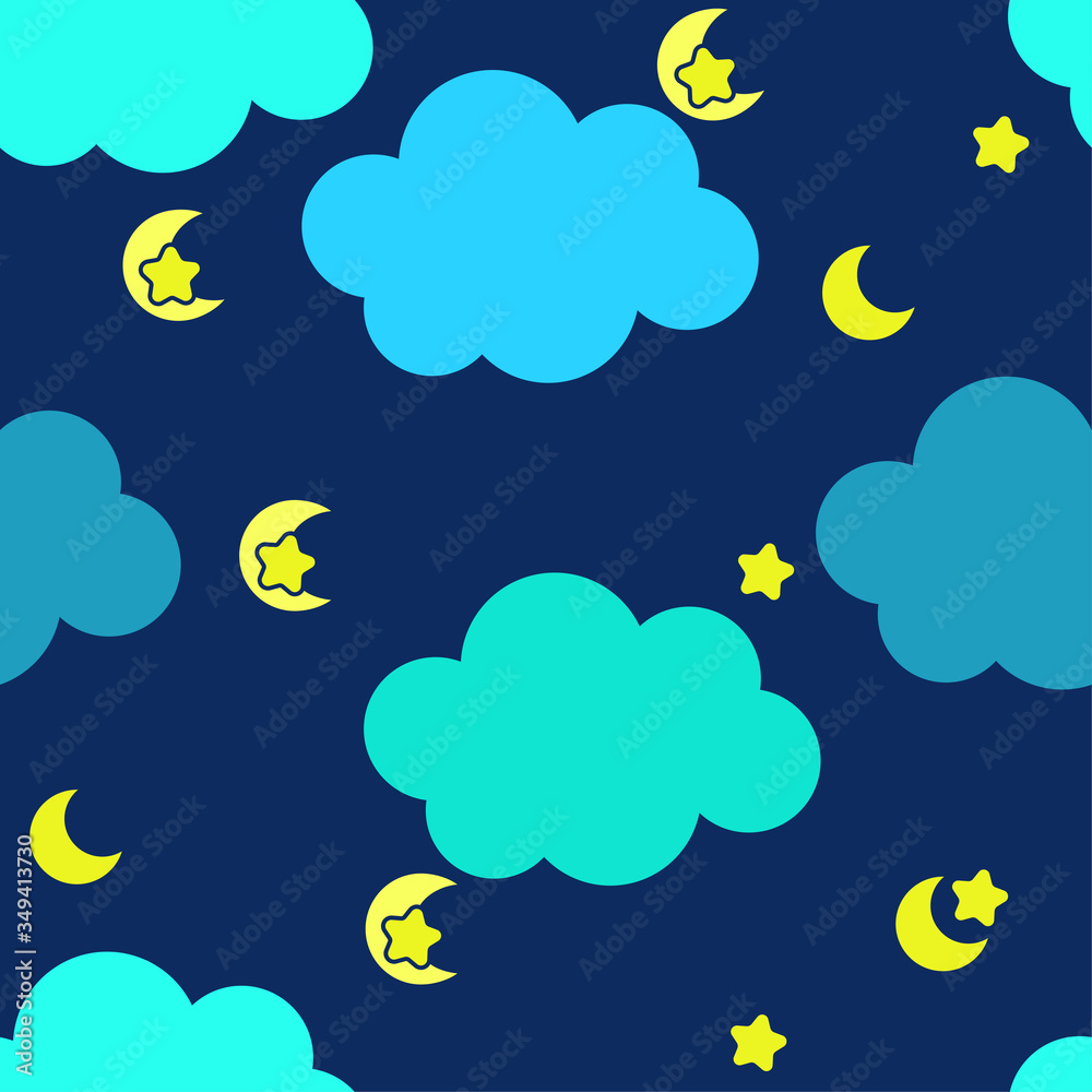 Pattern moon  and star on nigth sky  cloud