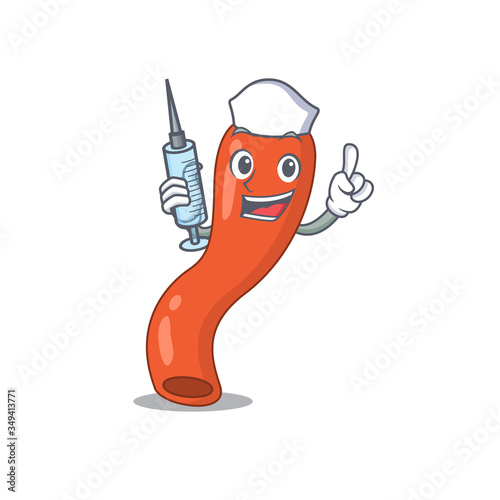 Appendix humble nurse mascot design with a syringe