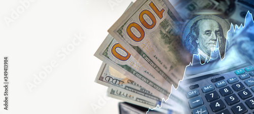 Growing chart, dollars and ...