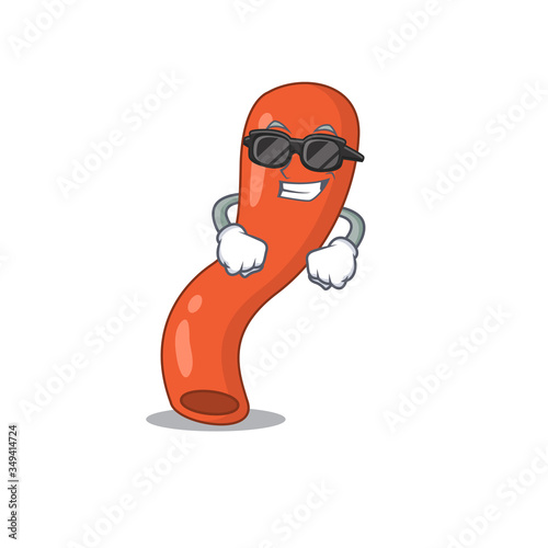 cartoon character of appendix wearing classy black glasses