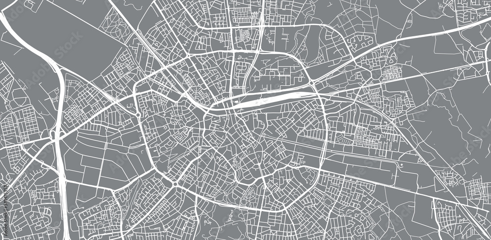 Obraz premium Mapa miasta wektor miejskich Eindhoven, Holandia