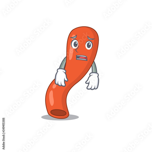 Cartoon design style of appendix having worried face