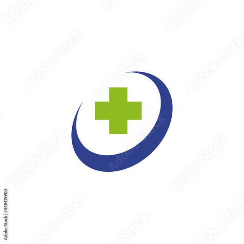 Cross medical sign logo design template