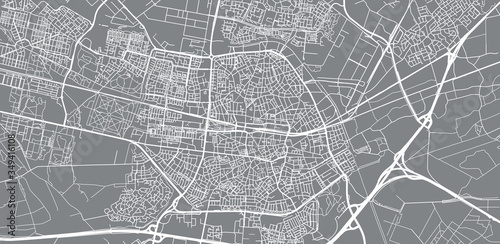 Urban vector city map of Tilburg, The Netherlands