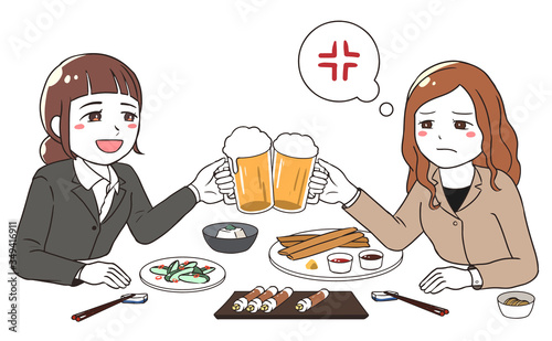 会社帰りの飲みで嫌な気分(女性)