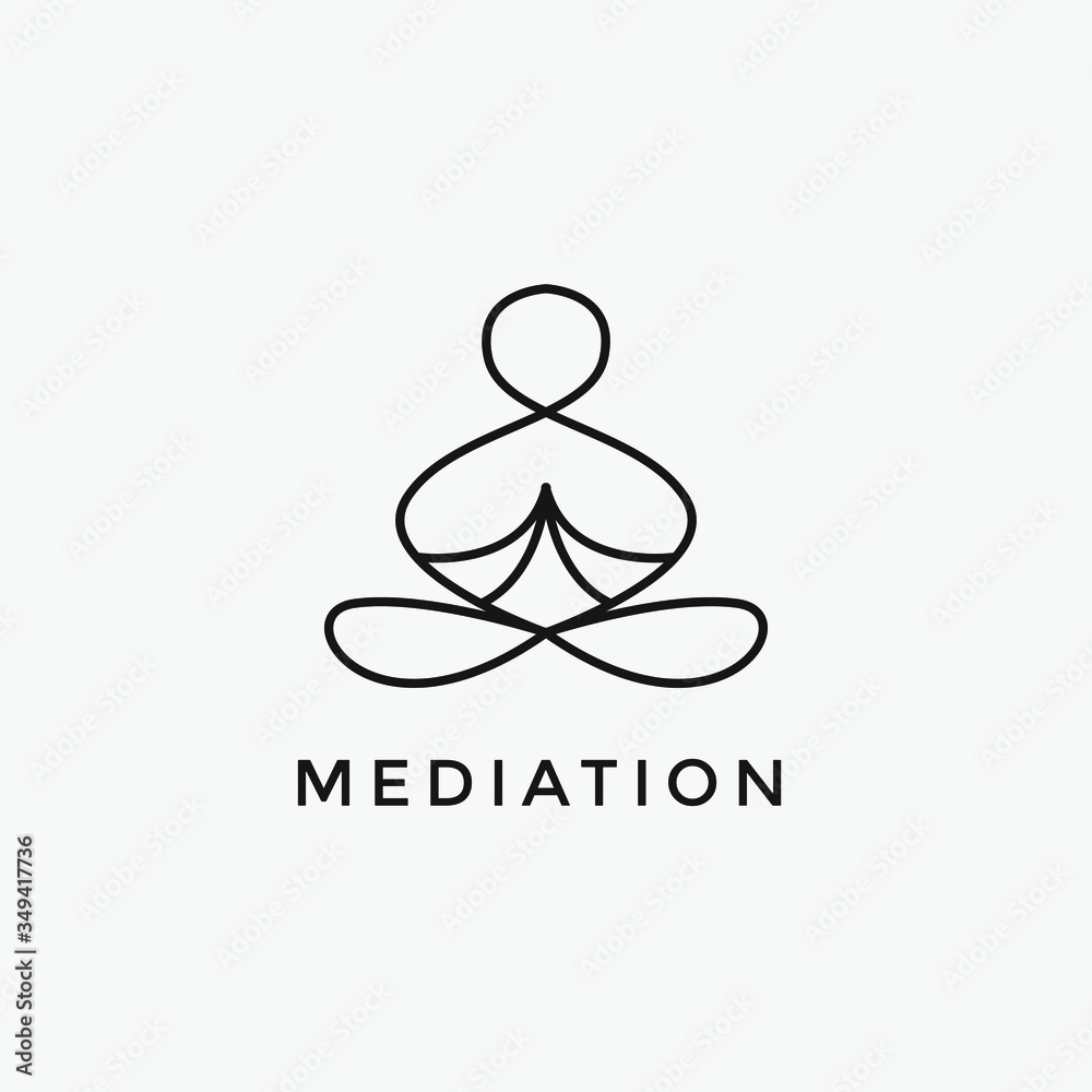 yoga logo design inspiration human meditation for spa or welness symbol yoga logo design inspiration human meditation for spa or welness symbol