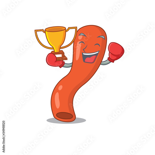 An elegant boxing winner of appendix caricature design concept
