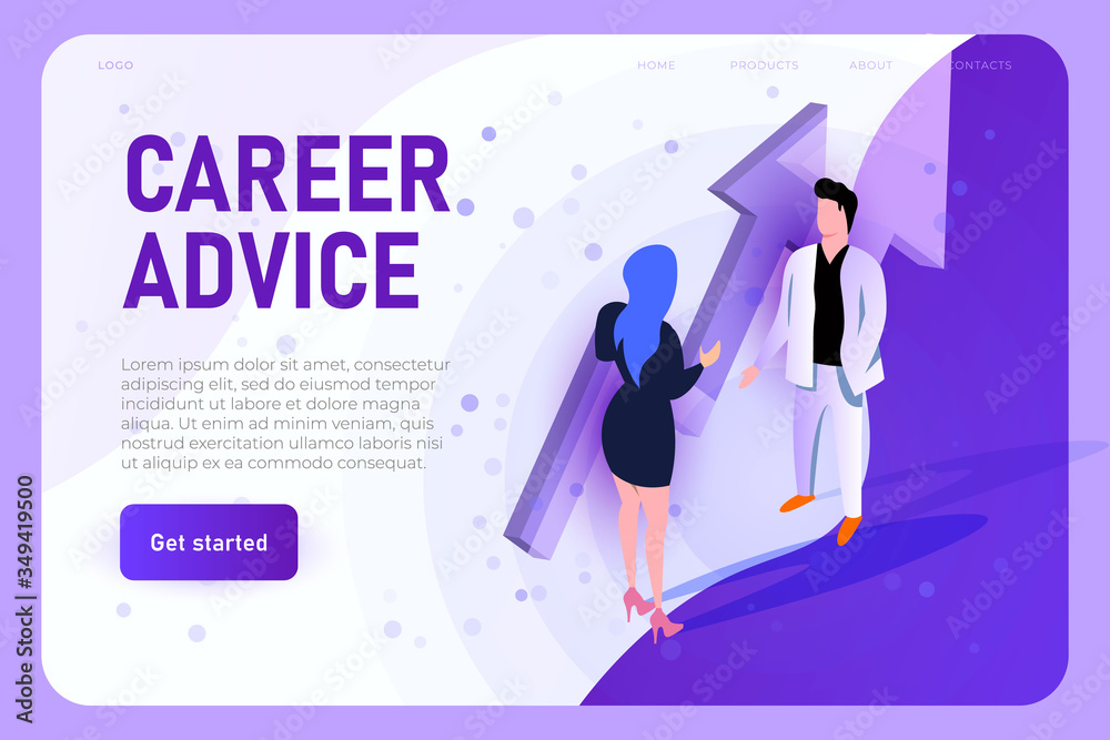 Business characters design, career advice, way to business success. chief directs employee on the right way. Business characters design, career advice, way to business success. chief directs employee on the right way.