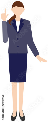 Vector image of business women in office uniform