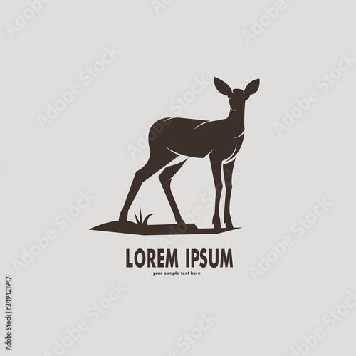 Deer silhouette logo design vector illustration