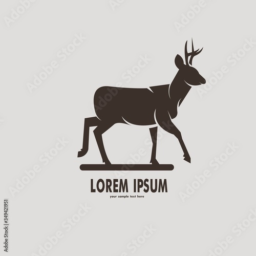 Deer silhouette logo design vector illustration