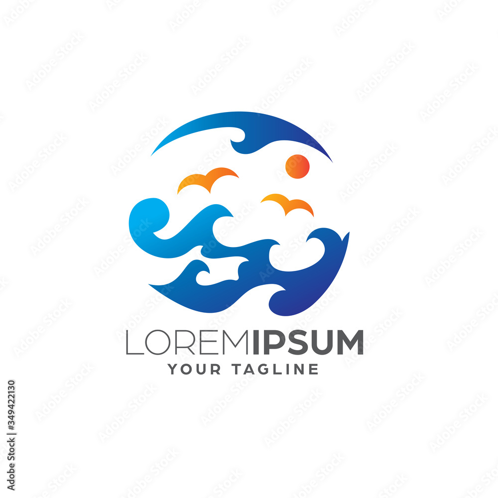 Gradient Logo Template with Abstract Shape Gradient Logo Template with Abstract Shape