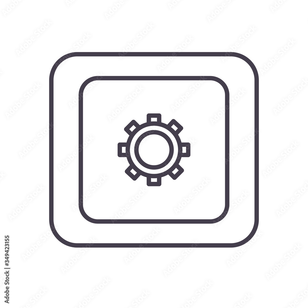 strongbox line style icon vector design strongbox line style icon vector design