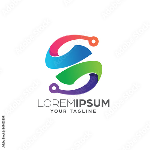 Gradient Logo Template with Abstract Shape