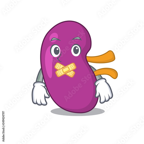 Kidney cartoon character style having strange silent face