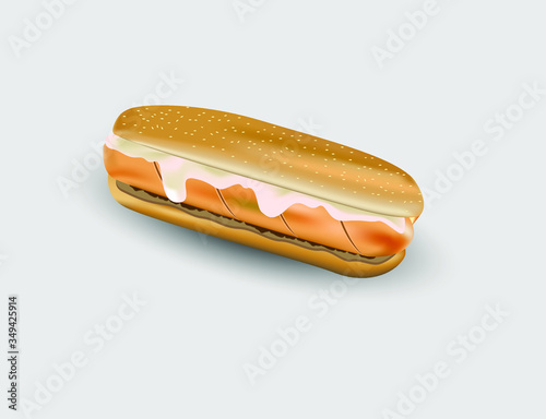 hot dog with mustard
