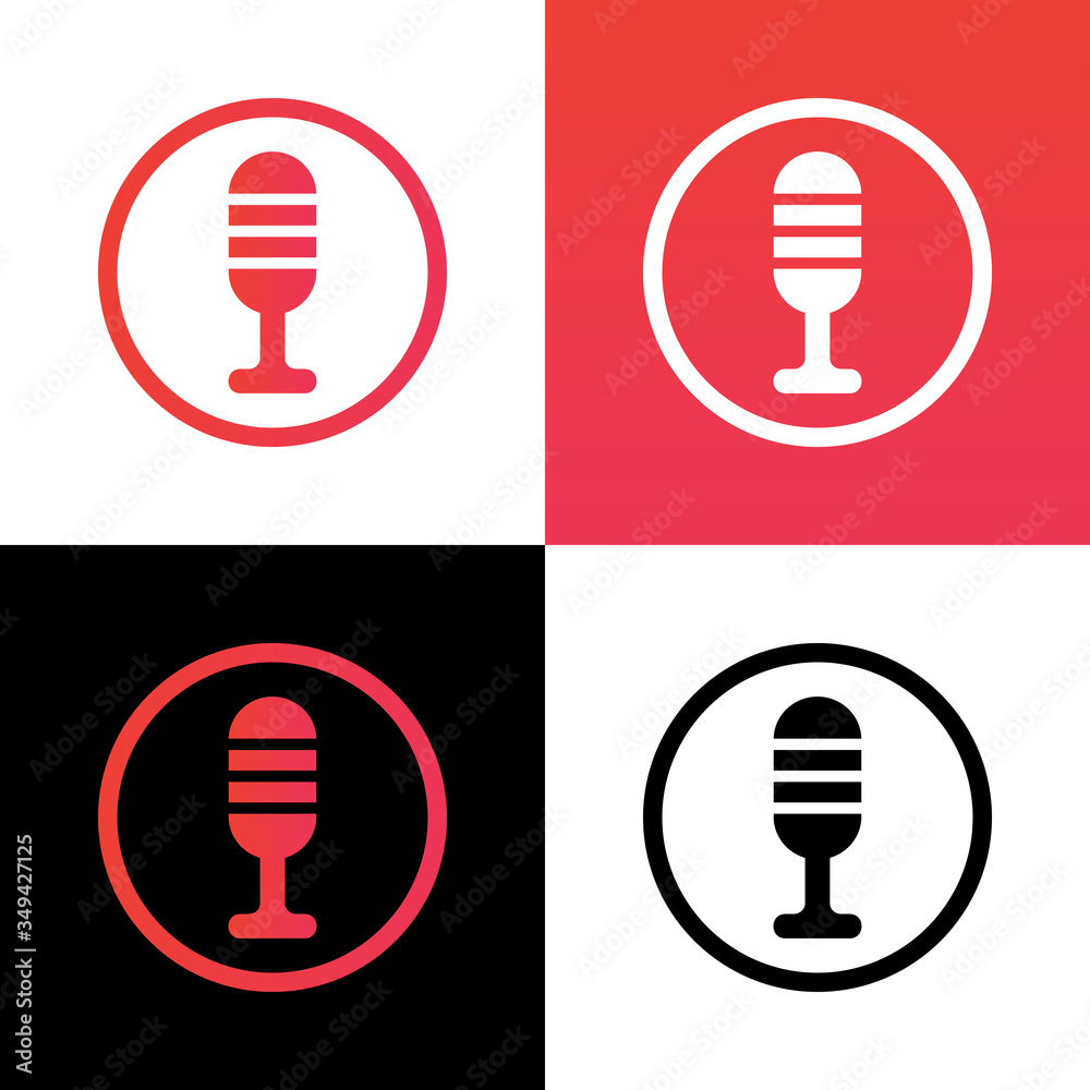 Mic logo template, microphone icon design, mike symbol vector Mic logo template, microphone icon design, mike symbol vector