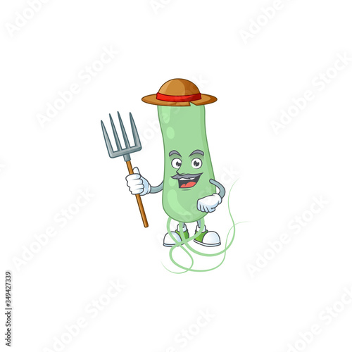 Caricature picture of Farmer aquificae with hat and pitchfork
