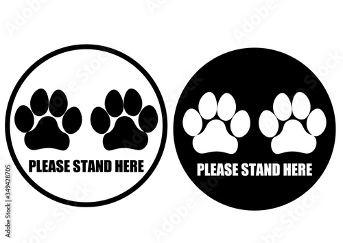social distancing signage , floor sticker .please stand here